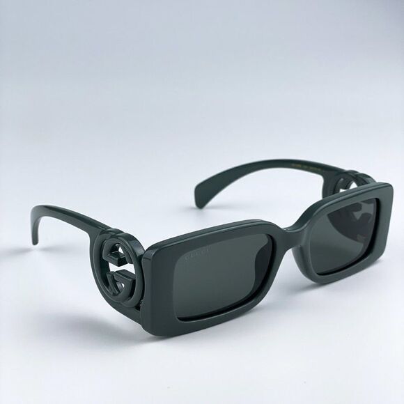 NEW Gucci GG1325S 003 Grey Smoke Grey Rectangle Women Sunglasses